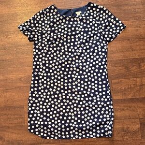 J. Crew Navy and White Polka Dot Mini Dress